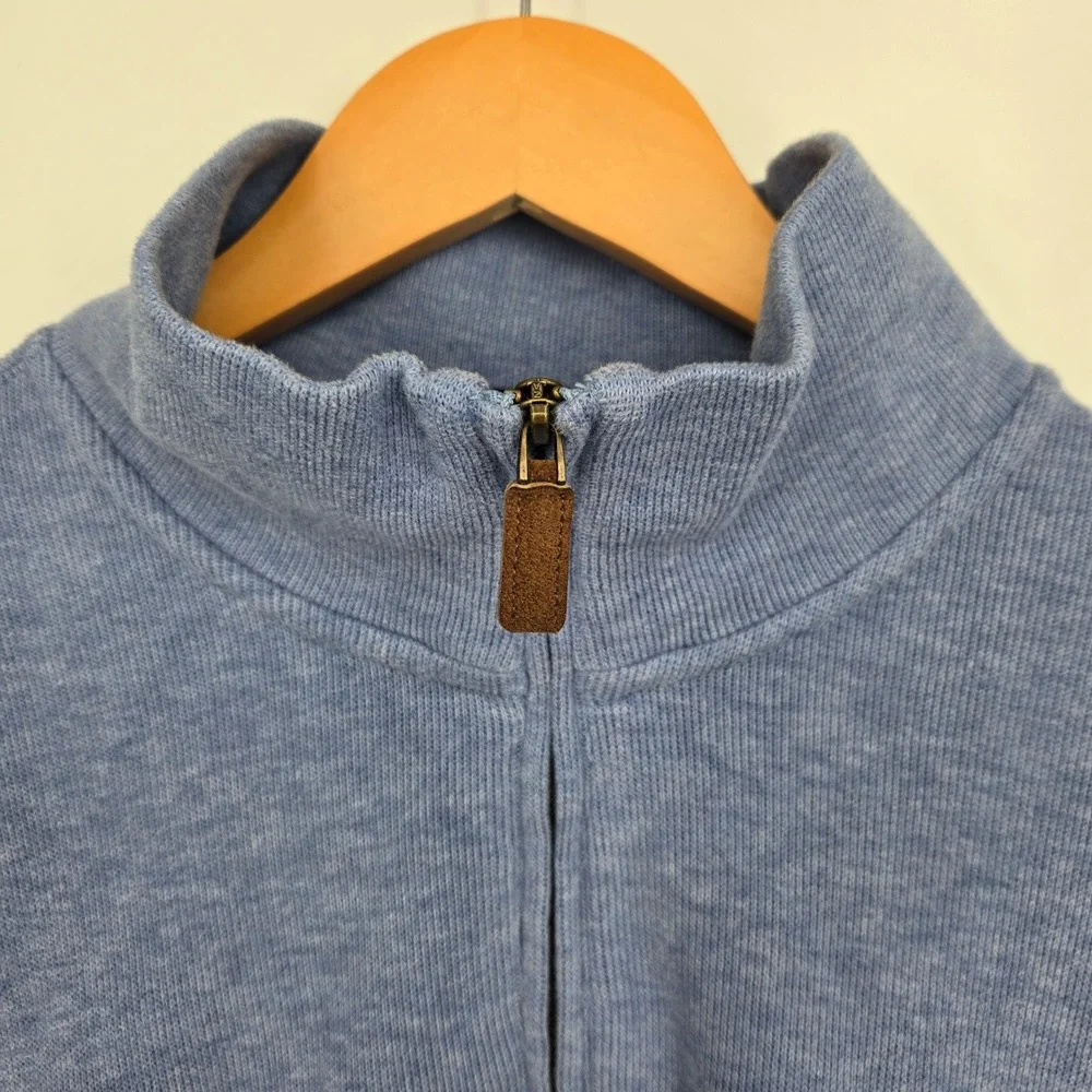 Polo Ralph Lauren Mens XXL Blue Cotton Quarter Zip Sweater Casual Cotton Soft